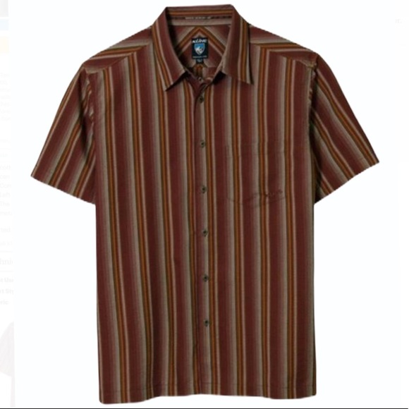 Kuhl Other - Kuhl Brown Tan Tornado Stripped Button Front Shirt